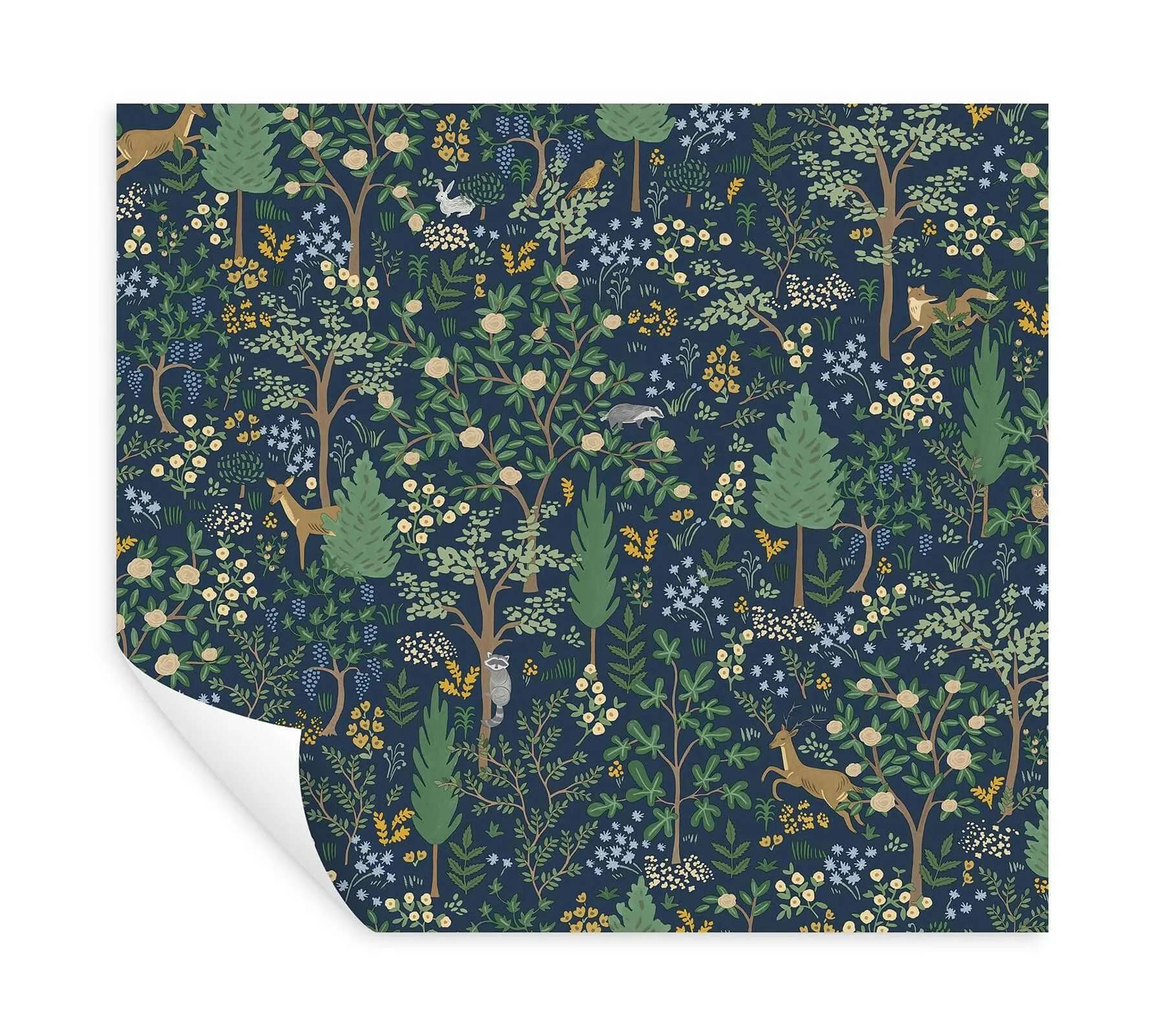 Rifle Paper Co. Woodland - Navy Wallpaper | Buy Online Rifle Paper Co. Woodland wallpaper, color Navy, SKU PSW1547RL