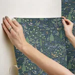 Rifle Paper Co. Woodland - Navy Wallpaper | Buy Online Rifle Paper Co. Woodland wallpaper, color Navy, SKU PSW1547RL