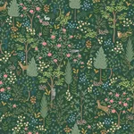 Rifle Paper Co. Woodland - Emerald Wallpaper | Buy Online Rifle Paper Co. Woodland wallpaper, color Emerald, SKU PSW1548RL