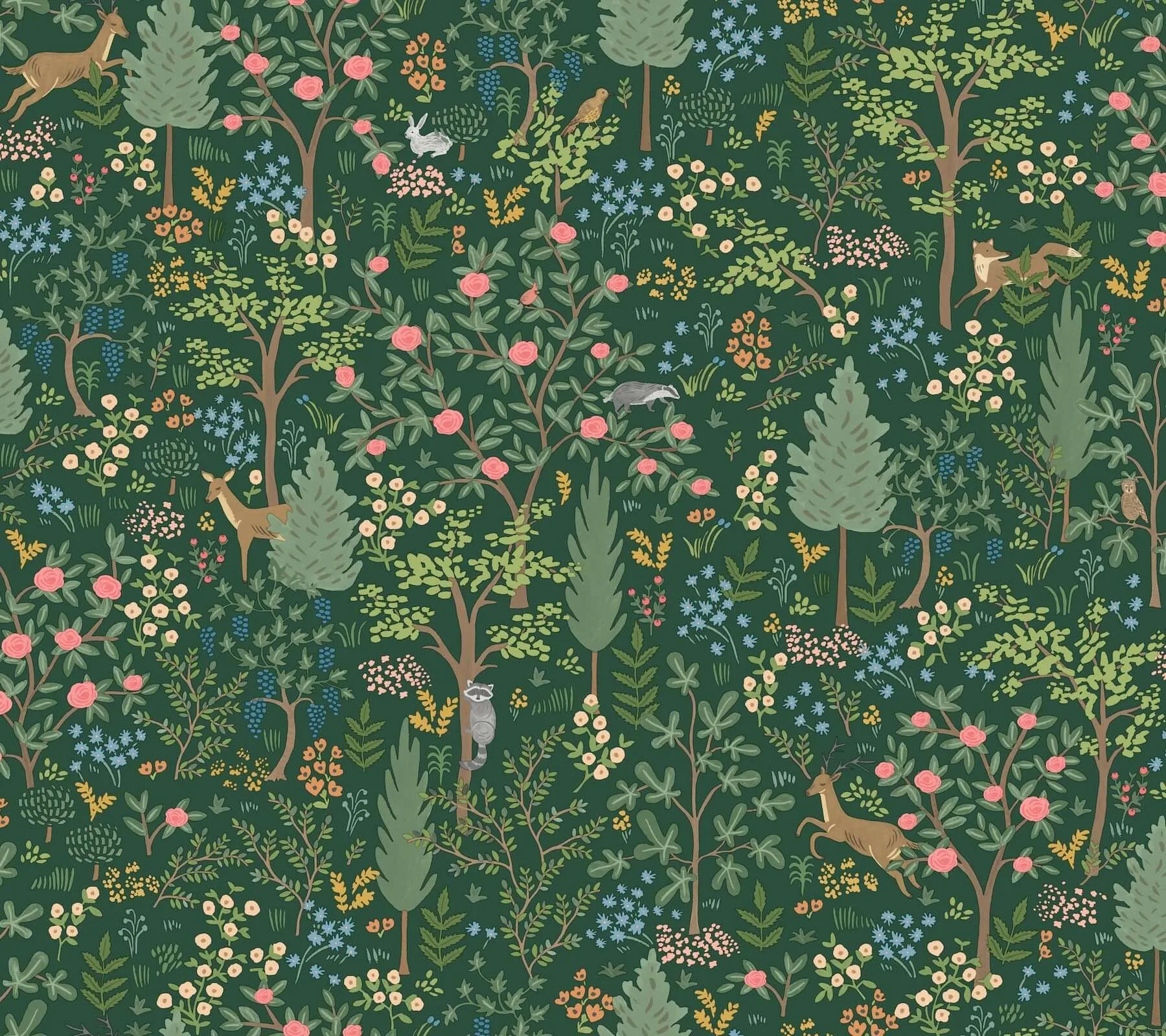 Rifle Paper Co. Woodland wallpaper, color Emerald, SKU PSW1548RL