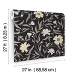 Rifle Paper Co. Aster - Black Wallpaper | Buy Online Rifle Paper Co. Aster wallpaper, color Black, SKU RF7434