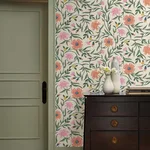 Rifle Paper Co. Aster - Coral Wallpaper | Buy Online Rifle Paper Co. Aster wallpaper, color Coral, SKU RF7433
