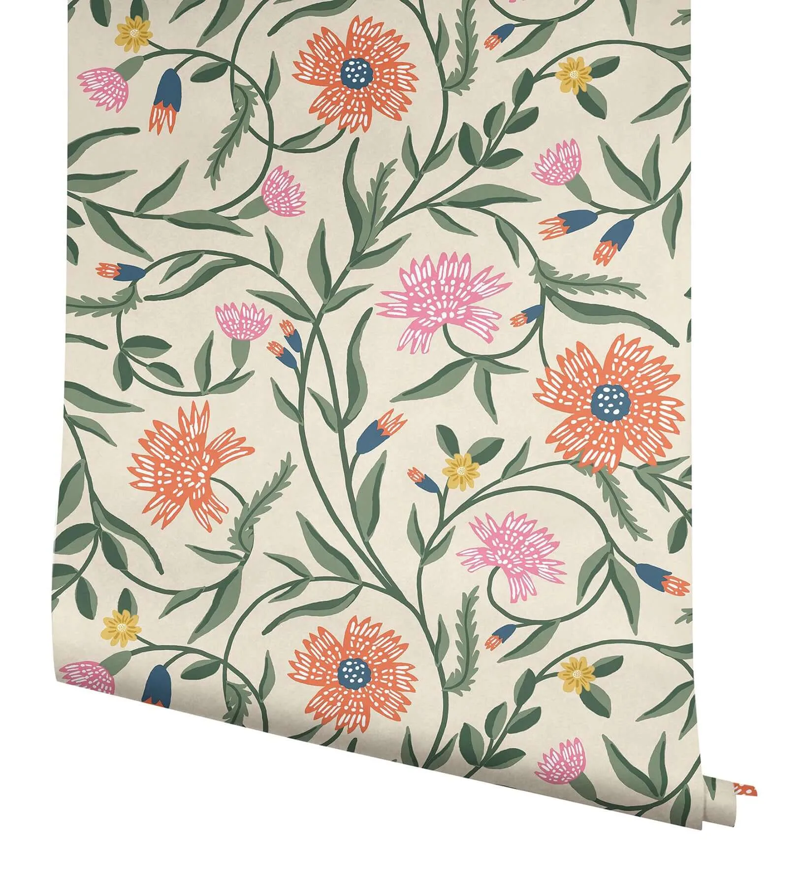 Rifle Paper Co. Aster - Coral Wallpaper | Buy Online Rifle Paper Co. Aster wallpaper, color Coral, SKU RF7433