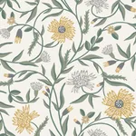 Rifle Paper Co. Aster - Gold Wallpaper | Buy Online Rifle Paper Co. Aster wallpaper, color Gold, SKU RF7432