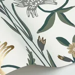 Rifle Paper Co. Aster - Gold Wallpaper | Buy Online Rifle Paper Co. Aster wallpaper, color Gold, SKU RF7432