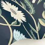 Rifle Paper Co. Aster - Navy Wallpaper | Buy Online Rifle Paper Co. Aster wallpaper, color Navy, SKU RF7435