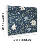 Rifle Paper Co. Aster - Navy Wallpaper | Buy Online Rifle Paper Co. Aster wallpaper, color Navy, SKU RF7435