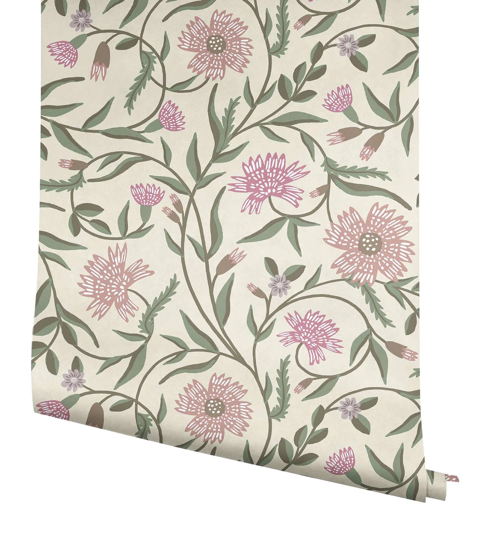 Rifle Paper Co. Aster wallpaper, color Rose, SKU RF7436