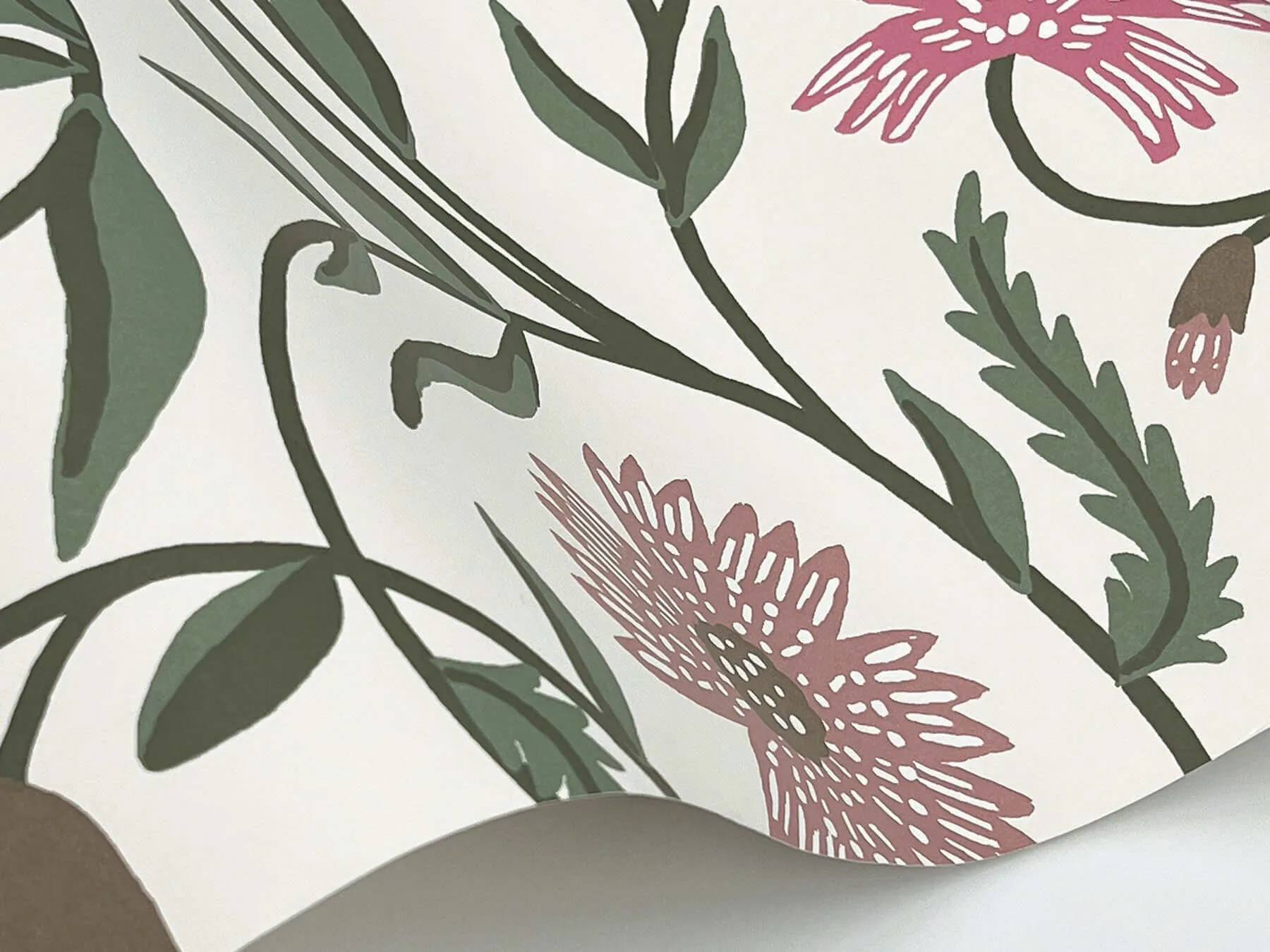 Rifle Paper Co. Aster wallpaper, color Rose, SKU RF7436