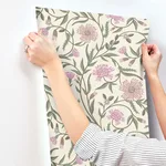 Rifle Paper Co. Aster wallpaper, color Rose, SKU RF7436