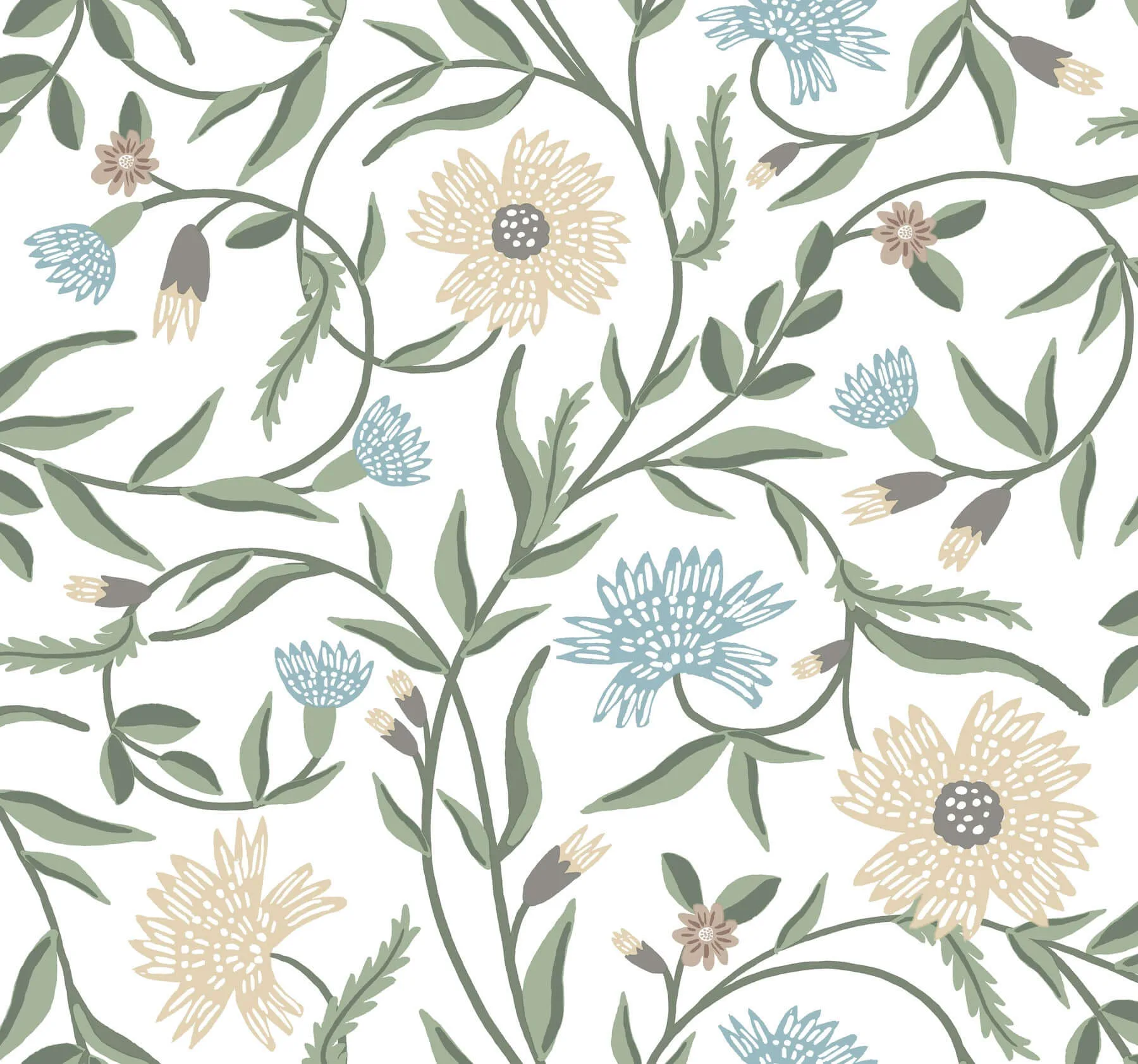Rifle Paper Co. Aster wallpaper, color White, SKU RF7431