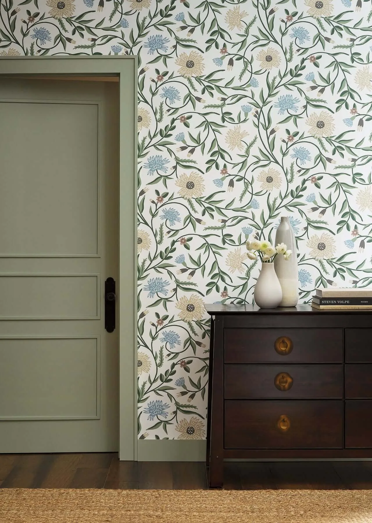 Rifle Paper Co. Aster wallpaper, color White, SKU RF7431