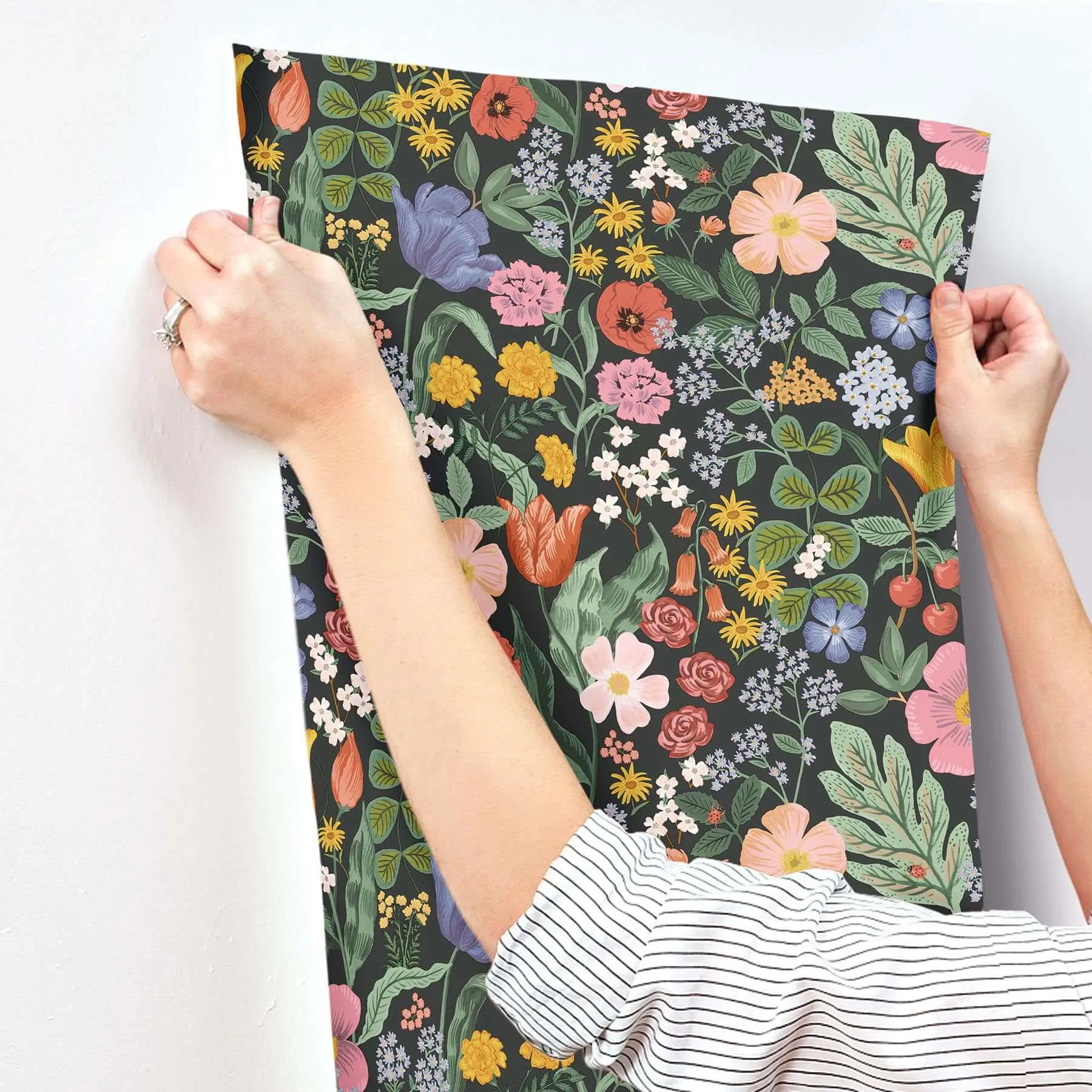 Rifle Paper Co. Blossom - Black Wallpaper | Buy Online Rifle Paper Co. Blossom wallpaper, color Black, SKU RF7491