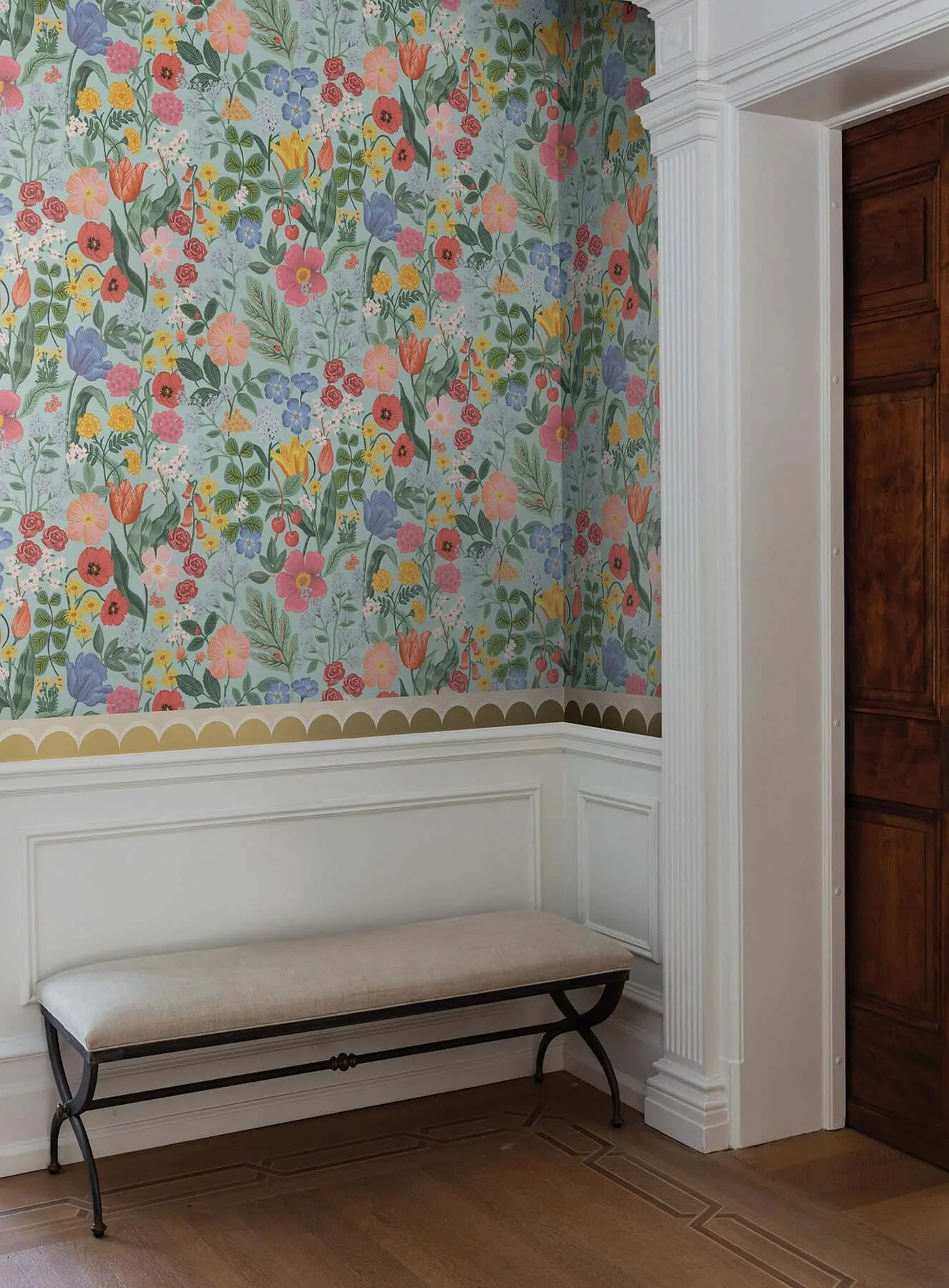 Rifle Paper Co. Blossom wallpaper, color Light Blue, SKU RF7493
