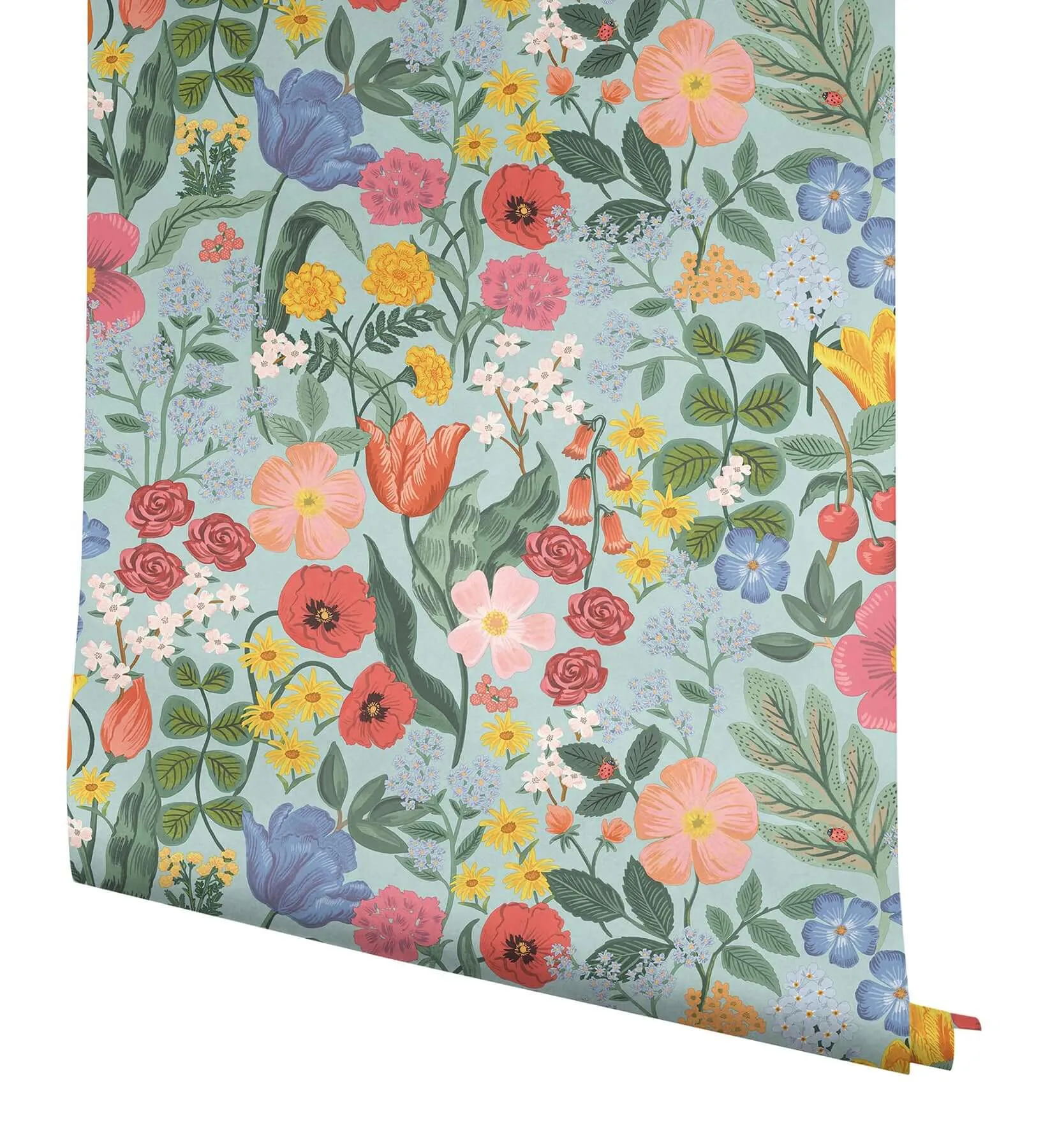 Rifle Paper Co. Blossom - Light Blue Wallpaper | Buy Online Rifle Paper Co. Blossom wallpaper, color Light Blue, SKU RF7493