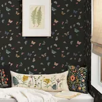 Rifle Paper Co. Butterfly House - Black Wallpaper | Buy Online Rifle Paper Co. Butterfly House wallpaper, color Black, SKU RF7413