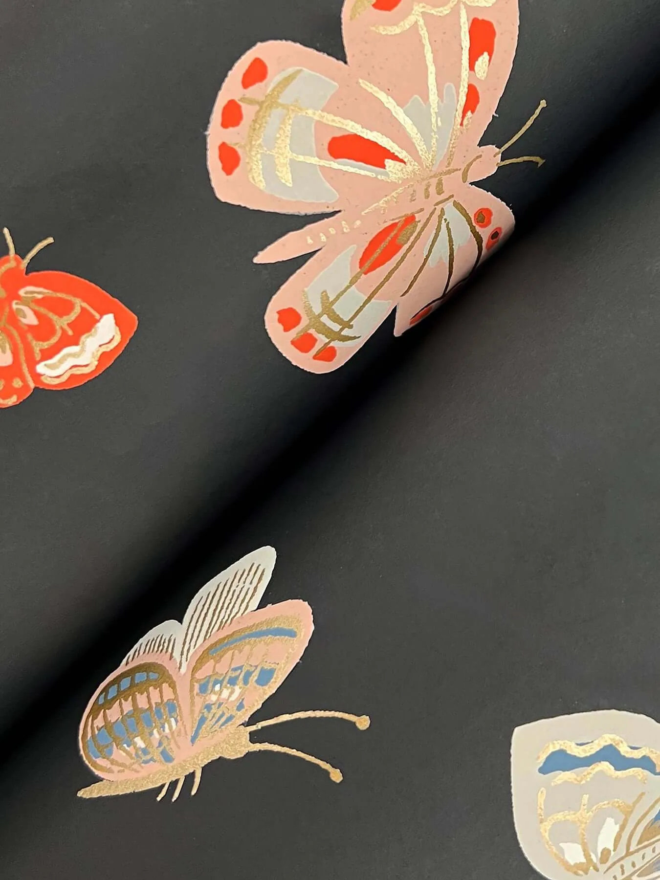 Rifle Paper Co. Butterfly House - Black Wallpaper | Buy Online Rifle Paper Co. Butterfly House wallpaper, color Black, SKU RF7413
