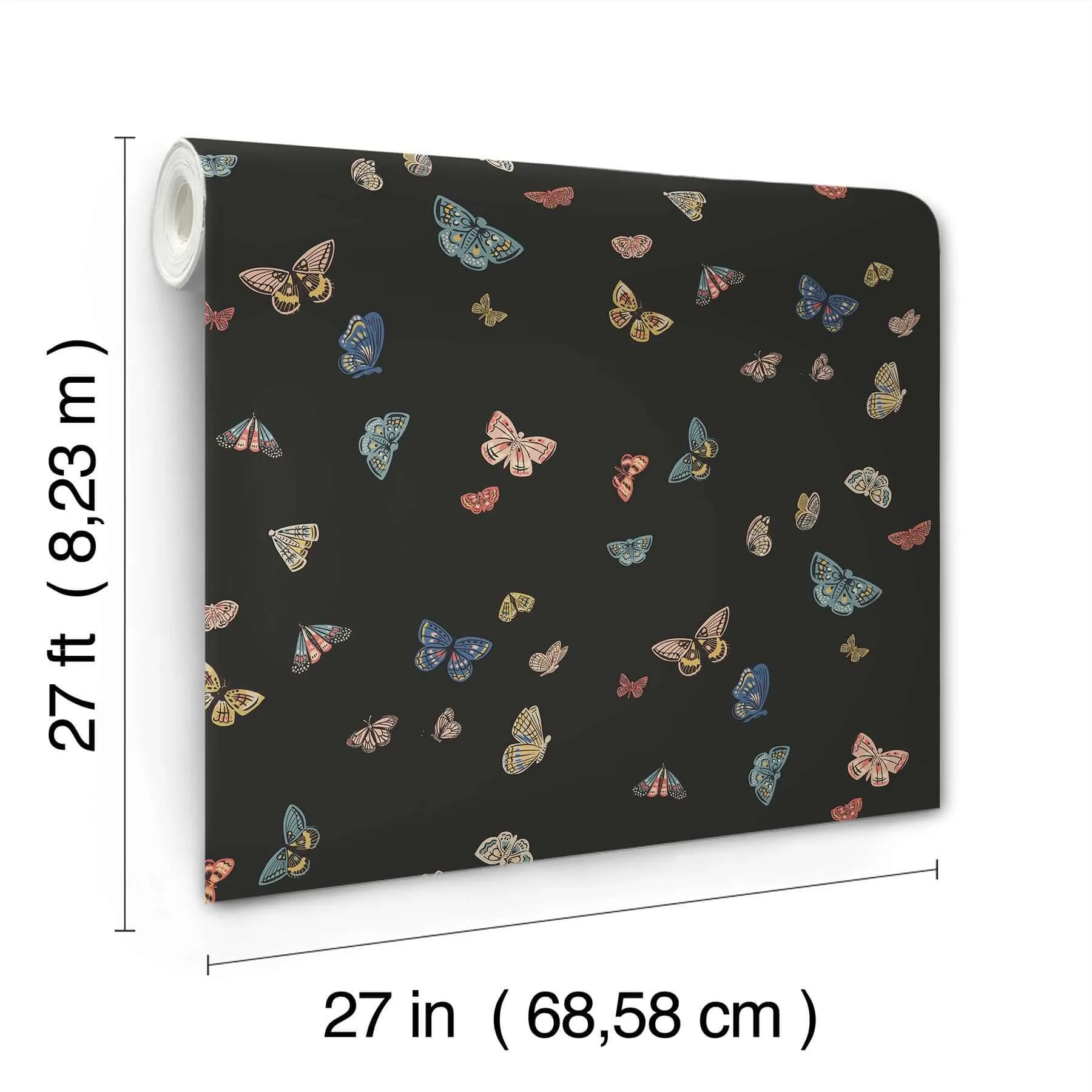 Rifle Paper Co. Butterfly House - Black Wallpaper | Buy Online Rifle Paper Co. Butterfly House wallpaper, color Black, SKU RF7413