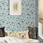 Rifle Paper Co. Butterfly House wallpaper, color Light Blue, SKU RF7414