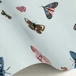 Rifle Paper Co. Butterfly House wallpaper, color Light Blue, SKU RF7414