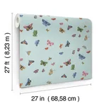 Rifle Paper Co. Butterfly House wallpaper, color Light Blue, SKU RF7414