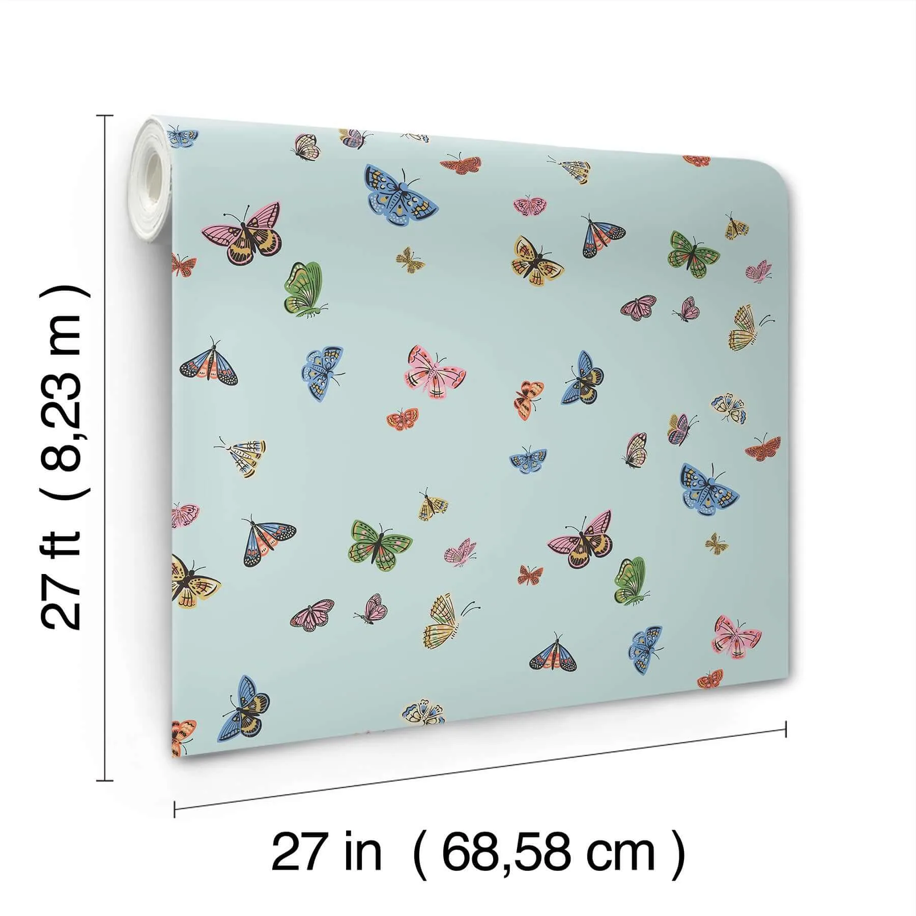 Rifle Paper Co. Butterfly House wallpaper, color Light Blue, SKU RF7414