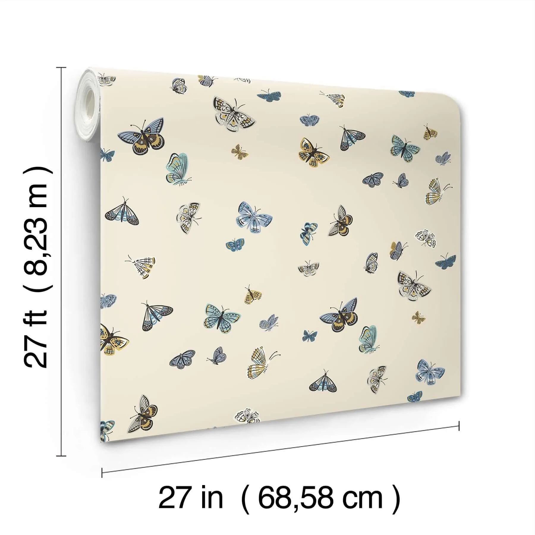 Rifle Paper Co. Butterfly House - Linen Wallpaper | Buy Online Rifle Paper Co. Butterfly House wallpaper, color Linen, SKU RF7412