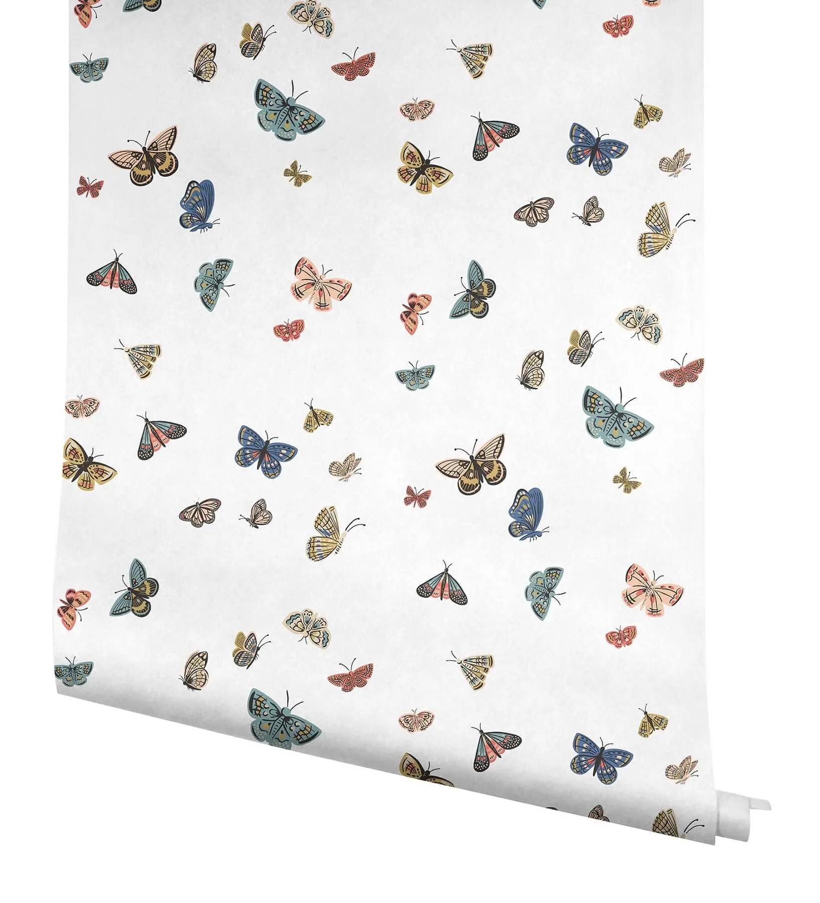 Rifle Paper Co. Butterfly House - White Wallpaper | Buy Online Rifle Paper Co. Butterfly House wallpaper, color White, SKU RF7411