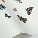 Rifle Paper Co. Butterfly House - White Wallpaper | Buy Online Rifle Paper Co. Butterfly House wallpaper, color White, SKU RF7411