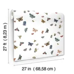 Rifle Paper Co. Butterfly House - White Wallpaper | Buy Online Rifle Paper Co. Butterfly House wallpaper, color White, SKU RF7411
