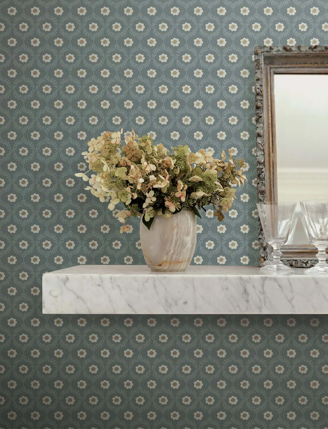 Rifle Paper Co. Emma wallpaper, color Slate, SKU RF7445