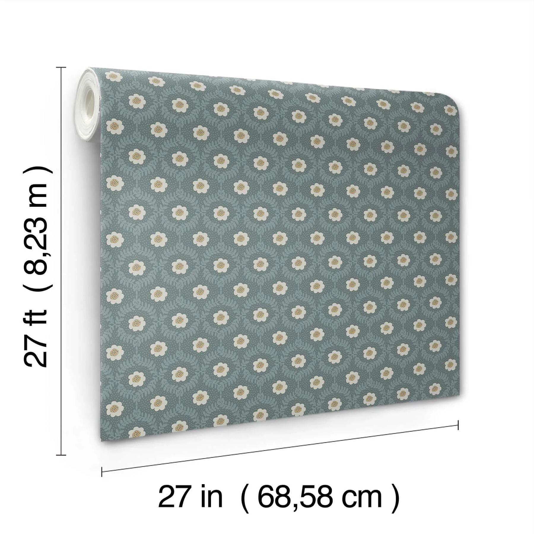 Rifle Paper Co. Emma wallpaper, color Slate, SKU RF7445