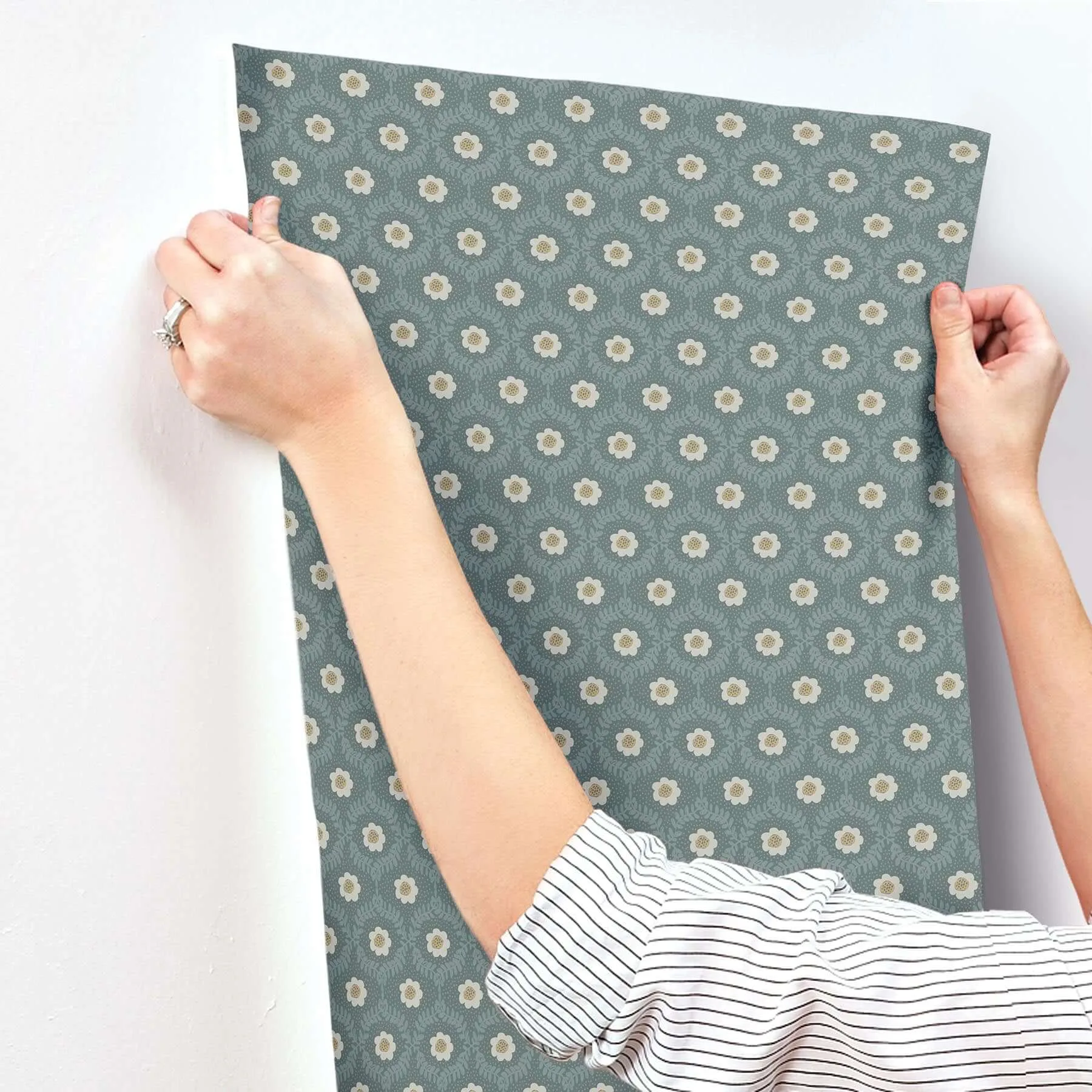 Rifle Paper Co. Emma wallpaper, color Slate, SKU RF7445
