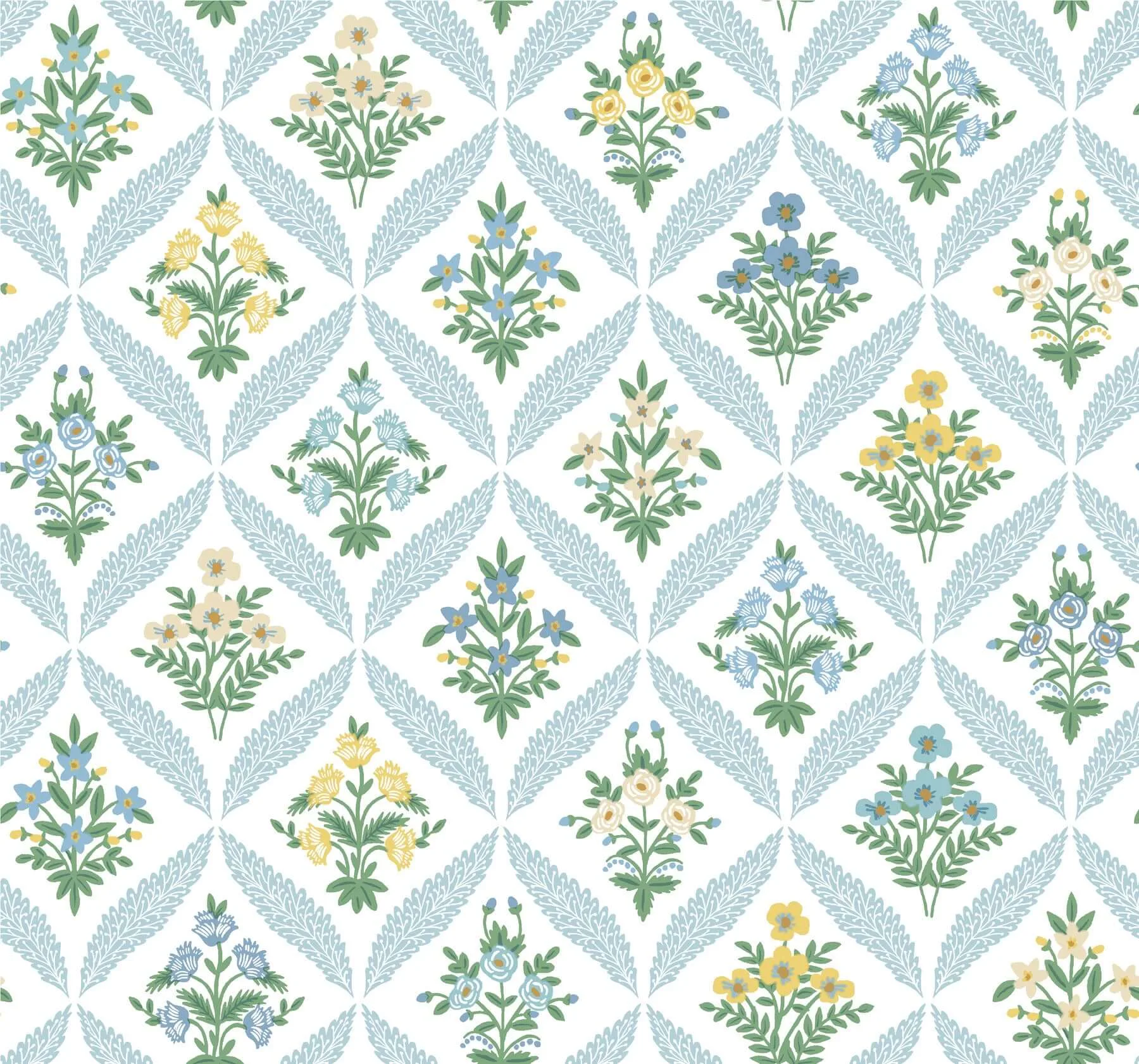 Rifle Paper Co. Estee Garden wallpaper, color Blue, SKU RF7514