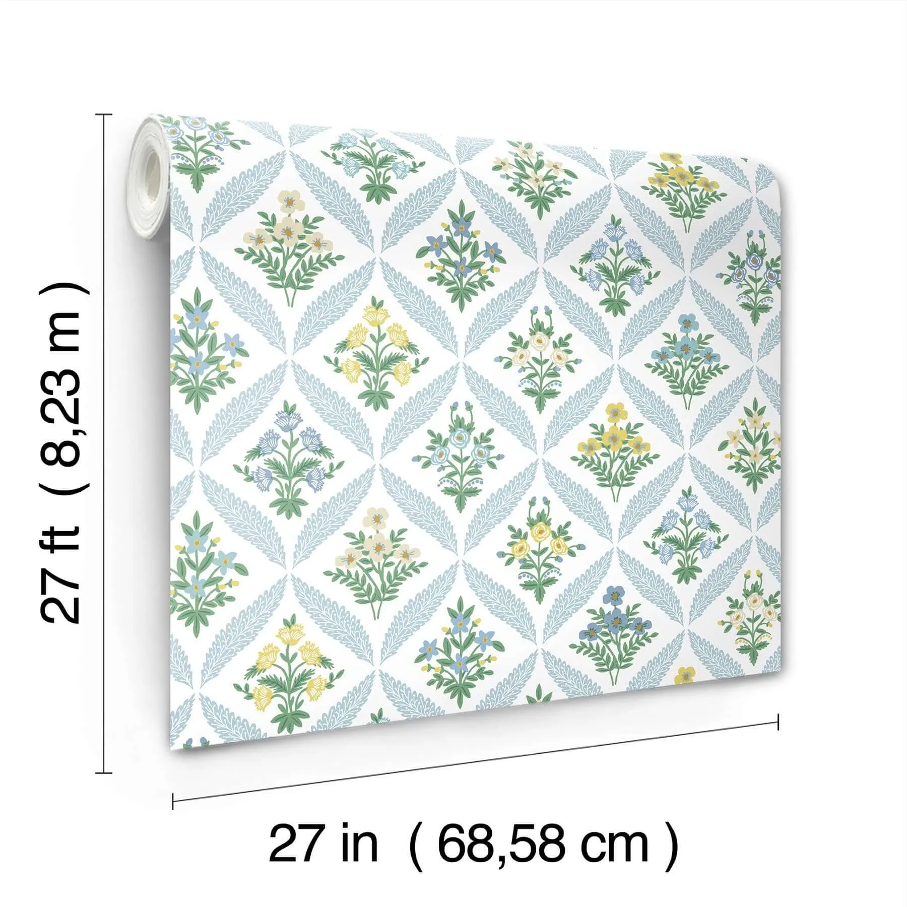 Rifle Paper Co. Estee Garden wallpaper, color Blue, SKU RF7514