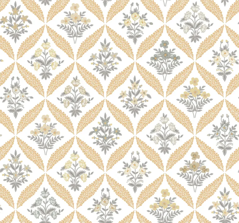 Rifle Paper Co. Estee Garden wallpaper, color Gold, SKU RF7511