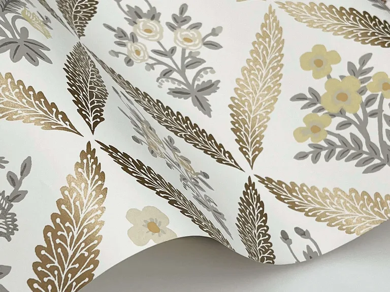 Rifle Paper Co. Estee Garden wallpaper, color Gold, SKU RF7511