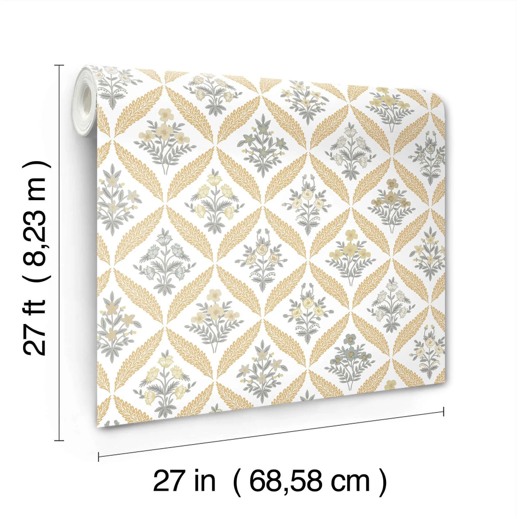 Rifle Paper Co. Estee Garden - Gold Wallpaper | Buy Online Rifle Paper Co. Estee Garden wallpaper, color Gold, SKU RF7511