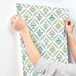 Rifle Paper Co. Estee Garden wallpaper, color Sage, SKU RF7513