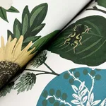 Rifle Paper Co. Flower Studies - Blue Wallpaper | Buy Online Rifle Paper Co. Flower Studies wallpaper, color Blue, SKU RF7401