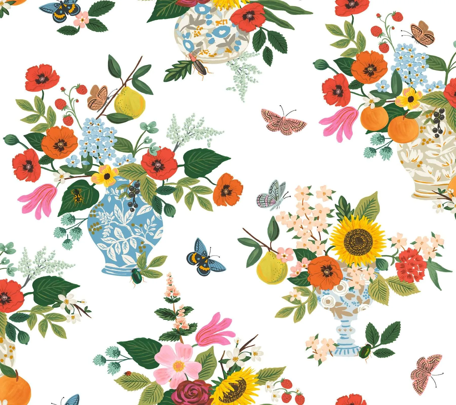 Rifle Paper Co. Flower Studies wallpaper, color Bright, SKU RF7402