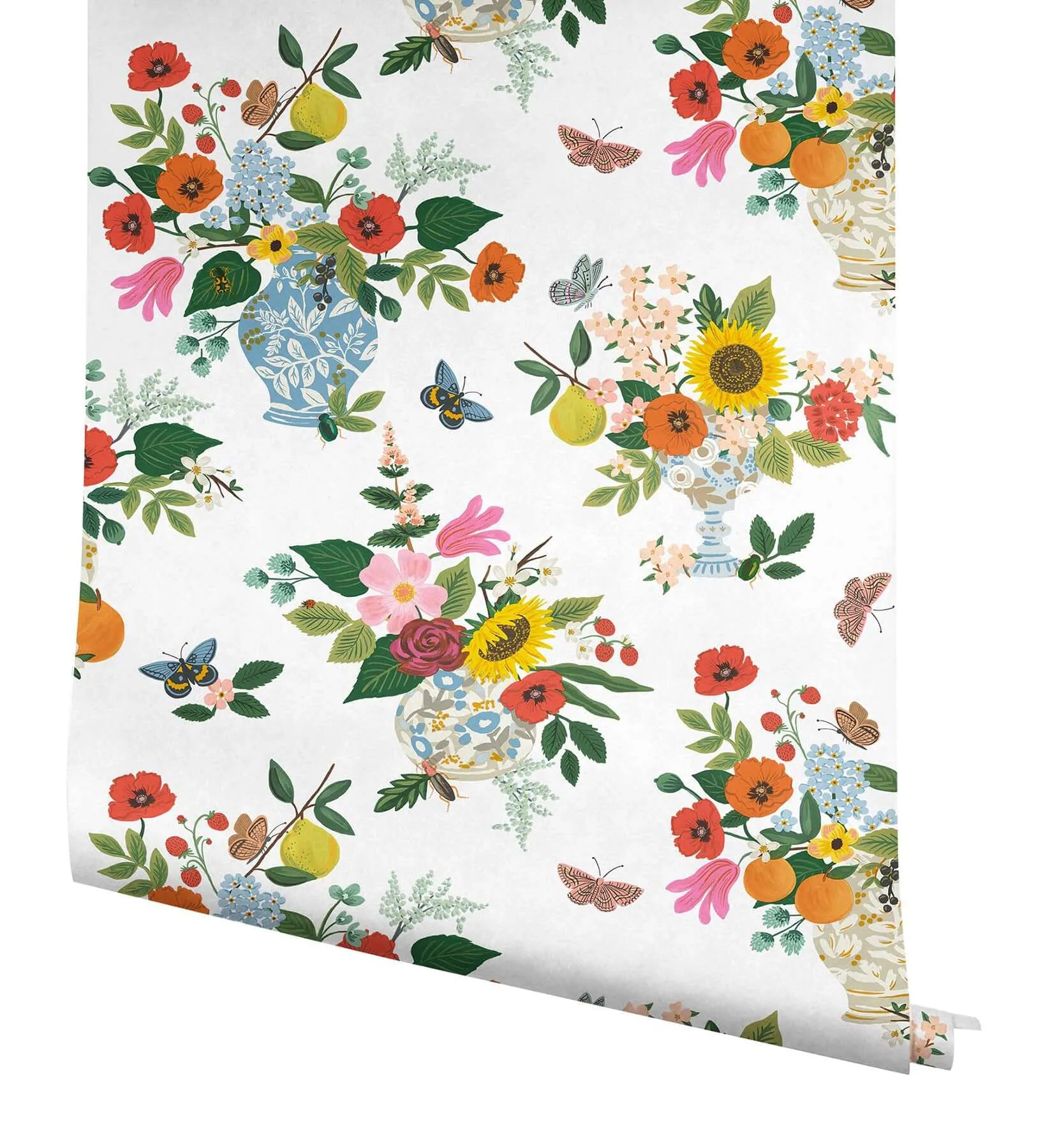 Rifle Paper Co. Flower Studies - Bright Wallpaper | Buy Online Rifle Paper Co. Flower Studies wallpaper, color Bright, SKU RF7402