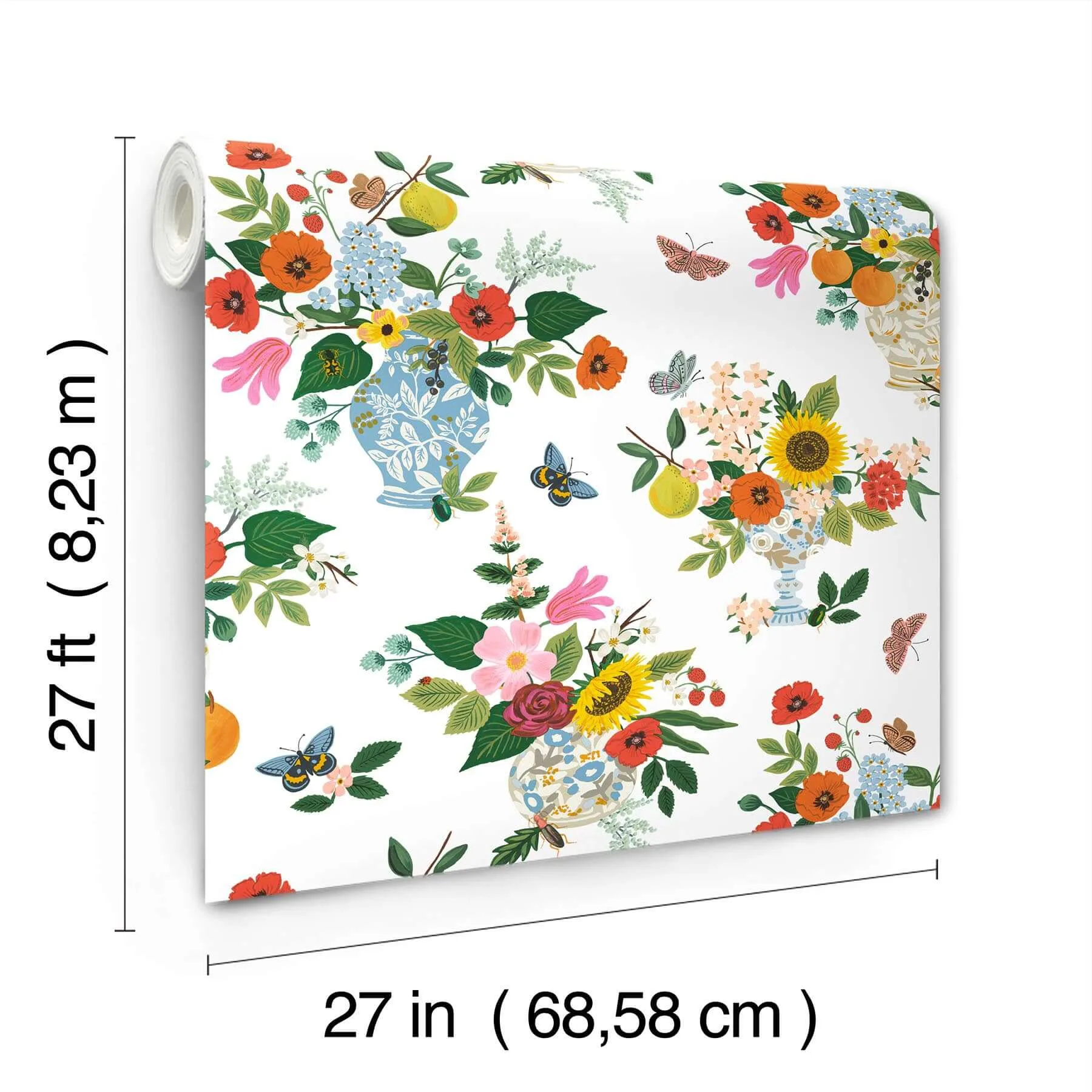 Rifle Paper Co. Flower Studies - Bright Wallpaper | Buy Online Rifle Paper Co. Flower Studies wallpaper, color Bright, SKU RF7402