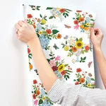 Rifle Paper Co. Flower Studies - Bright Wallpaper | Buy Online Rifle Paper Co. Flower Studies wallpaper, color Bright, SKU RF7402