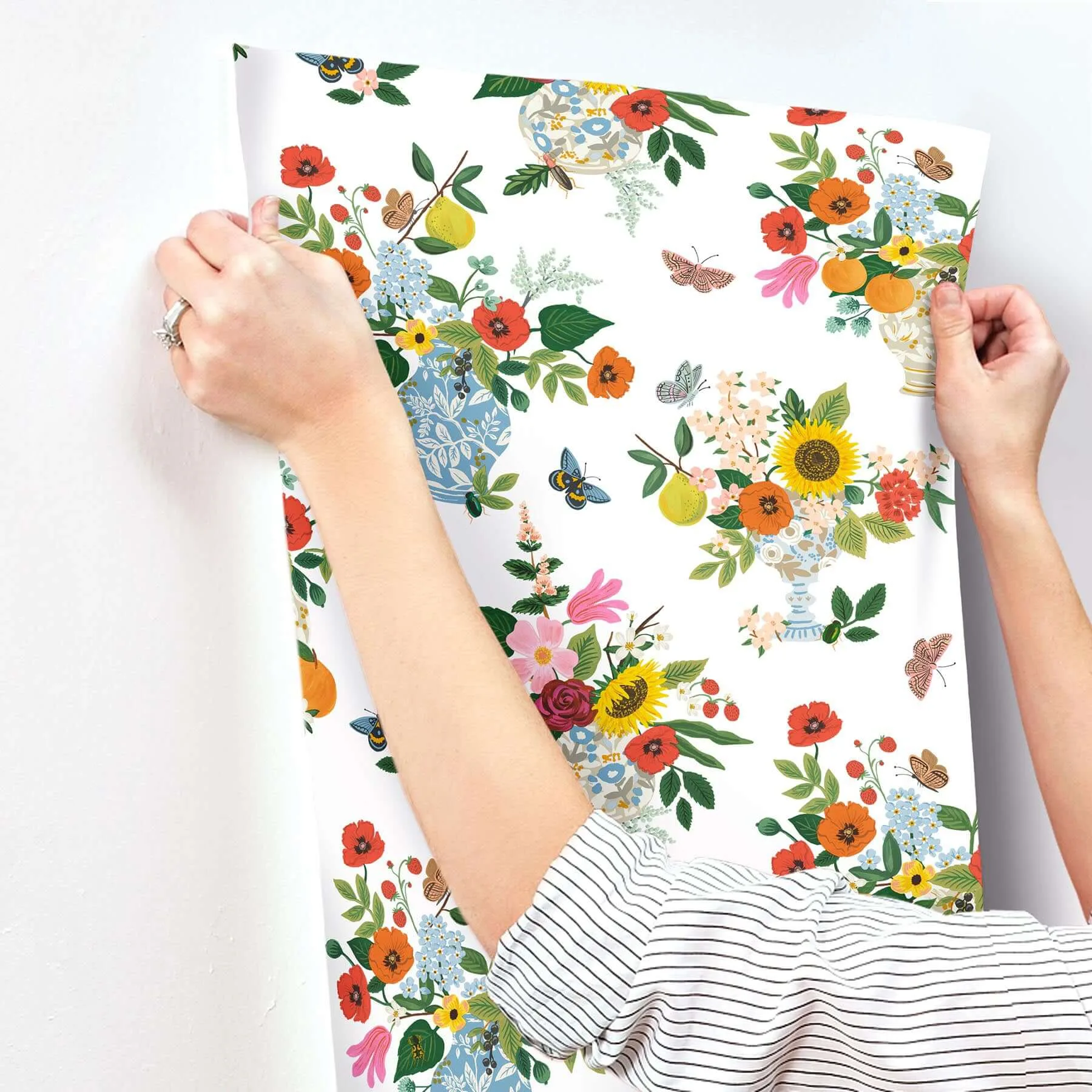 Rifle Paper Co. Flower Studies - Bright Wallpaper | Buy Online Rifle Paper Co. Flower Studies wallpaper, color Bright, SKU RF7402