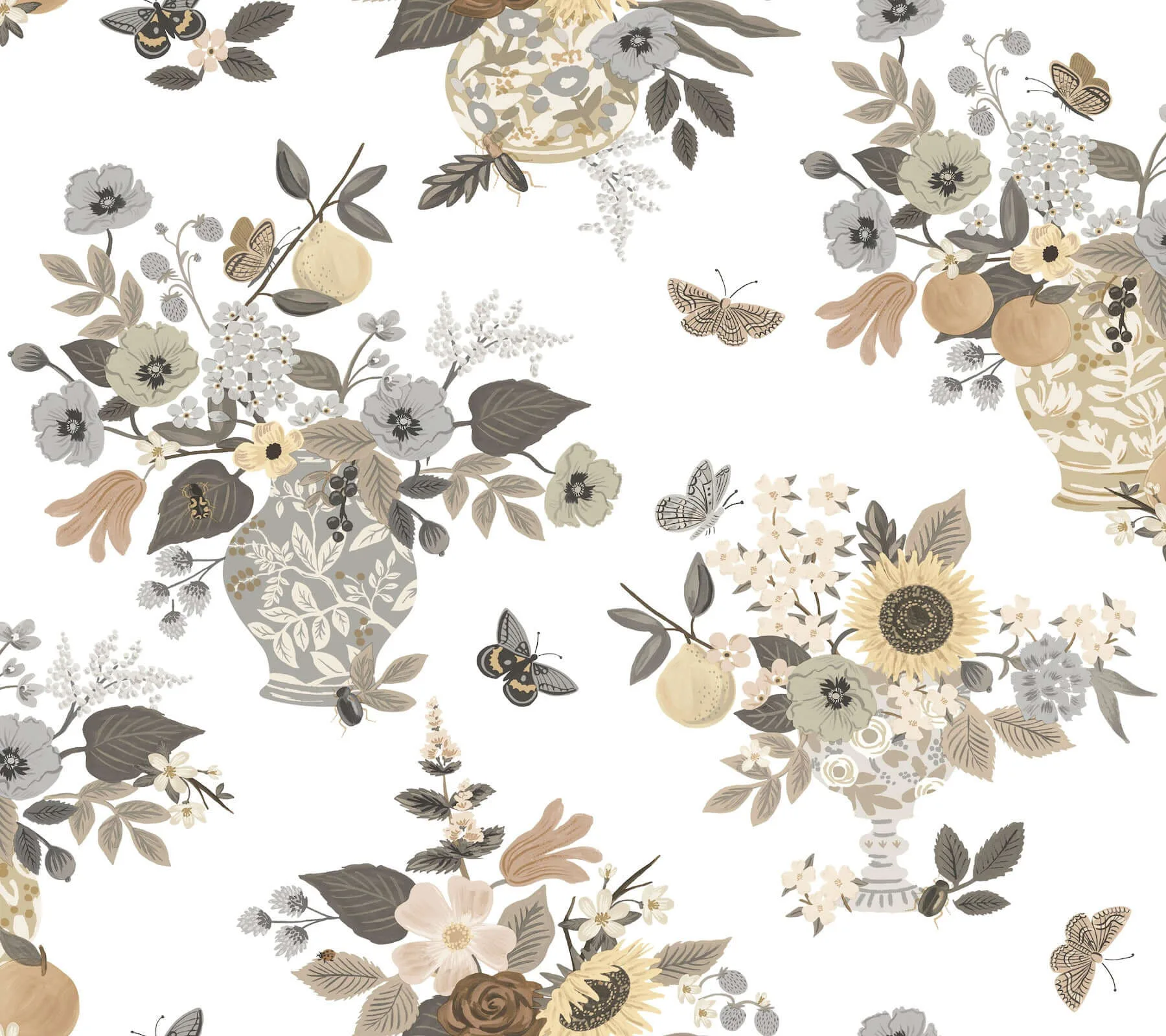 Rifle Paper Co. Flower Studies wallpaper, color Linen, SKU RF7403
