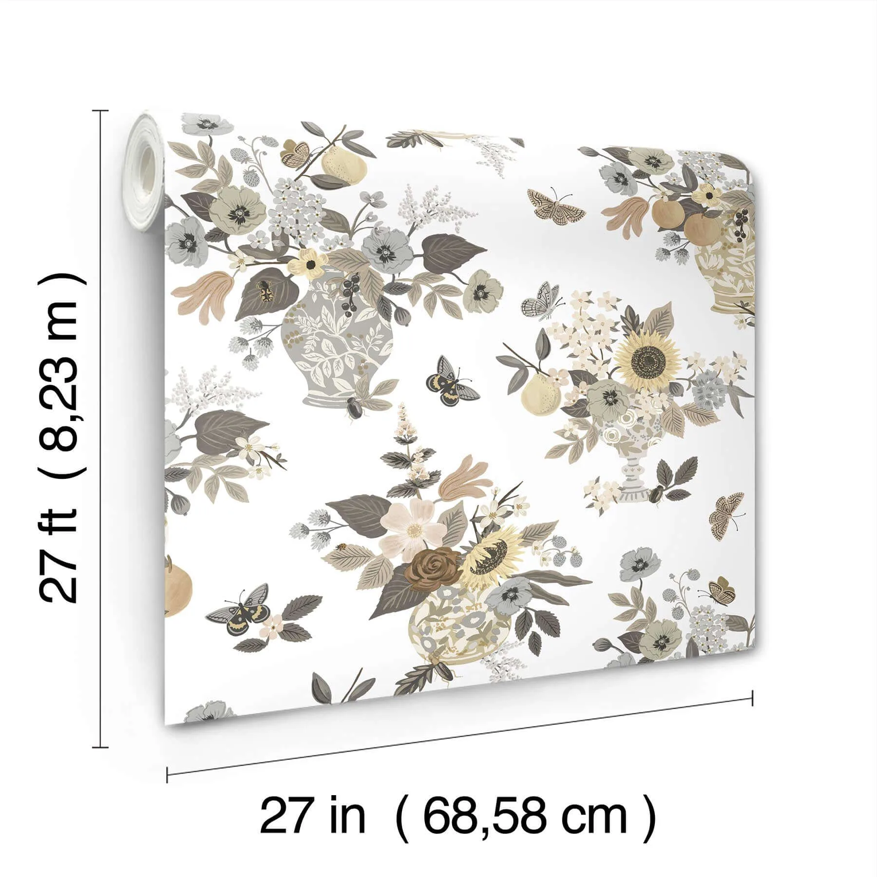 Rifle Paper Co. Flower Studies - Linen Wallpaper | Buy Online Rifle Paper Co. Flower Studies wallpaper, color Linen, SKU RF7403