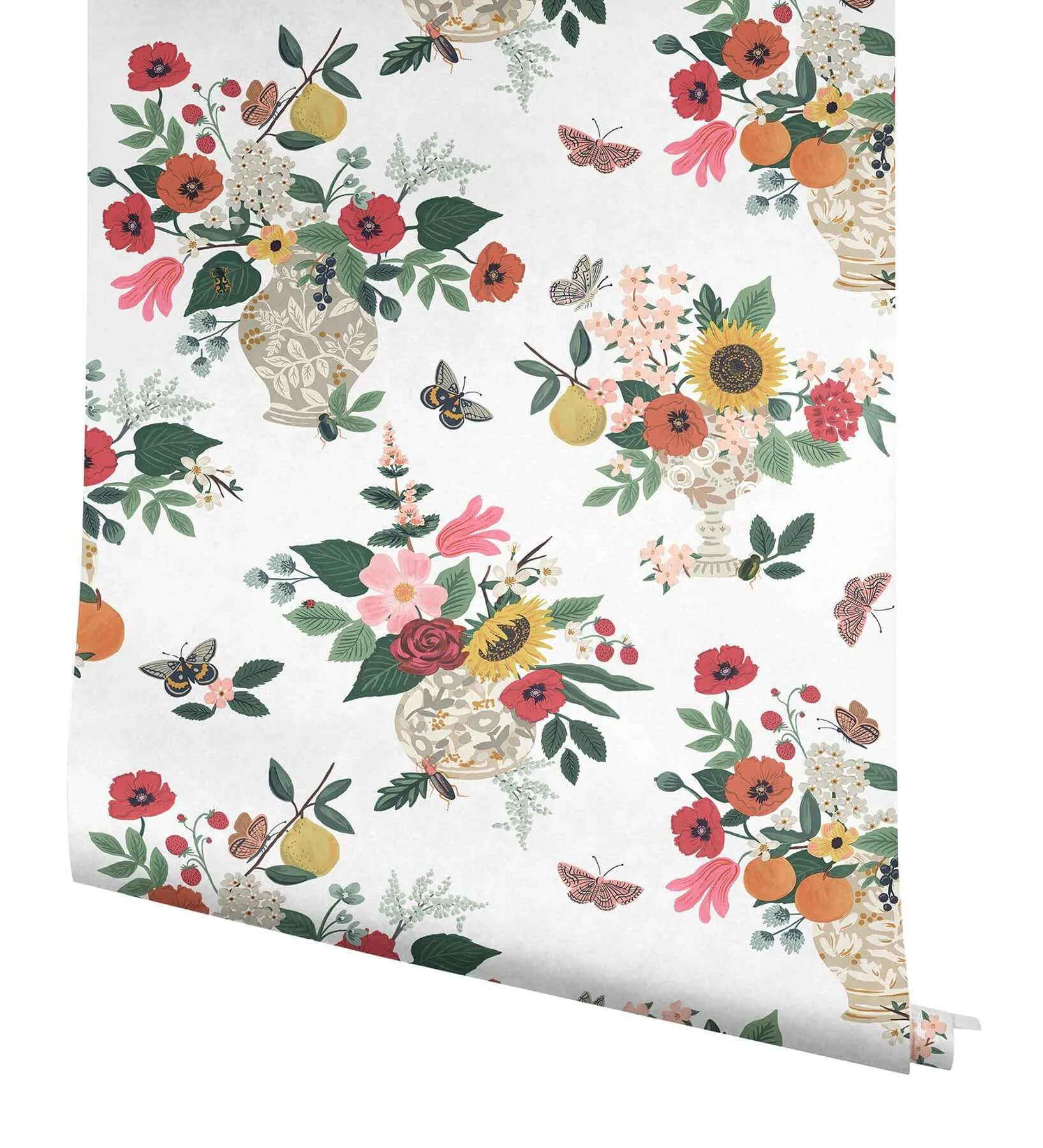 Rifle Paper Co. Flower Studies - Rose Wallpaper | Buy Online Rifle Paper Co. Flower Studies wallpaper, color Rose, SKU RF7404