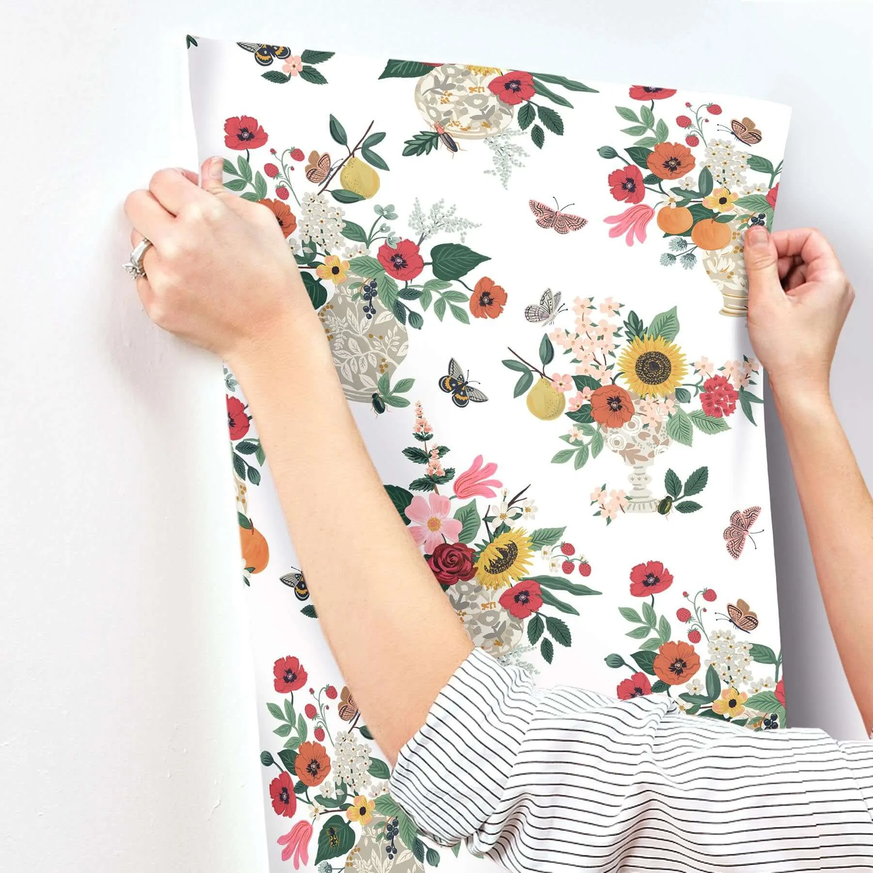 Rifle Paper Co. Flower Studies - Rose Wallpaper | Buy Online Rifle Paper Co. Flower Studies wallpaper, color Rose, SKU RF7404