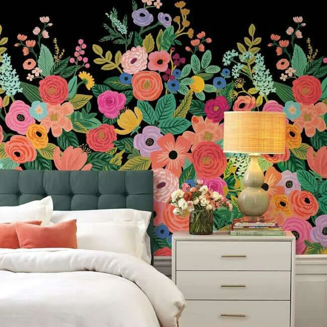 Rifle Paper Co. Garden Party wallpaper, color Black, SKU RI5192M